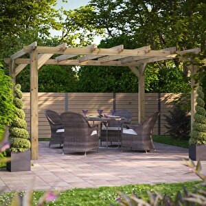 Iahşap Veranda Ahşap Pergole Veranda Kamelya 300x400 cm