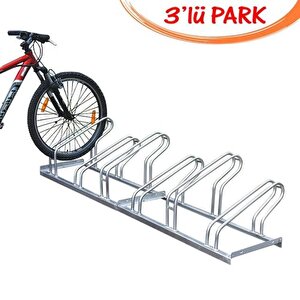 Bisiklet Park Yeri Bisiklet Park Demiri 3'lü Gri Renk 40x100 Cm