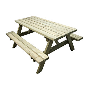 Bank Ahşap Yemek Masası Piknik Masası 70x150 Cm