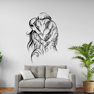 Romantik Yatak Odası Tabloları Öpüşen Çift Temalı Metal Tablo