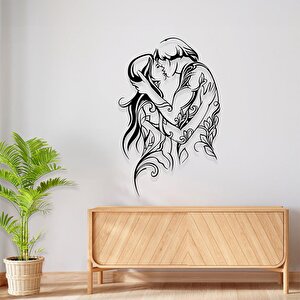 Romantik Yatak Odası Tabloları Öpüşen Çift Temalı Metal Tablo