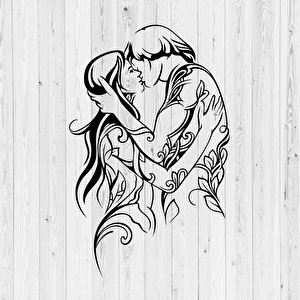 Romantik Yatak Odası Tabloları Öpüşen Çift Temalı Metal Tablo