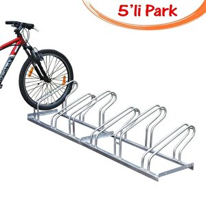 Bisiklet Park Yeri Bisiklet Park Demiri 5'li Gri Renk 40x180 Cm