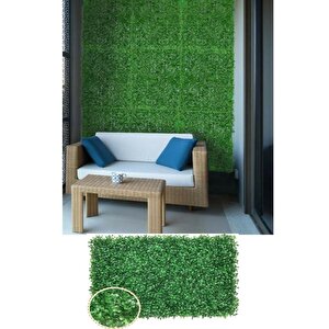 1 Adet Botanik Dikey Bahçe Peyzaj Dekoratif Yapay Bitki Duvar Kaplama Panel Şimşir Tabaka Çiçek Duvar