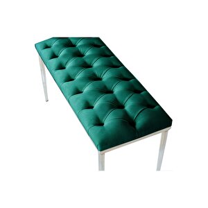Bella Sılver Yeşil-kapitoneli Model Puf&bench&koltuk-oturak-uzun Makyaj Puff-yatak Odası Ucu&önü