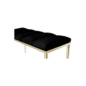 Vesta Gold Siyah-kapitoneli Model Puf&bench&koltuk-oturak-uzun Makyaj Puff-yatak Odası Ucu&önü