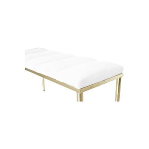 Vesta Gold Beyaz-kapitoneli Model Puf&bench&koltuk-oturak-uzun Makyaj Puff-yatak Odası Ucu&önü