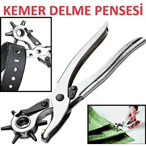 Pense Kemer Delme Pensesi Delici Delik Açma 6 Başlıklı Çıtçıt Pense Deri Çanta Kıyafet Delik Açıcı