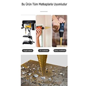 3 Lü Kademeli Matkap Ucu Sac Delme Seti 3 Parça Kademeli Paslanmaz Uç Alüminyum Sac Demir Delme Panç