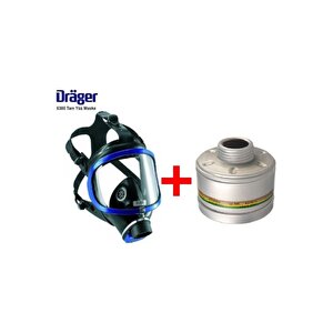 X-plore 6300 Tek Filtreli Tam Yüz Gaz Maskesi + Rd40 A2b2e2k1 Filtresi