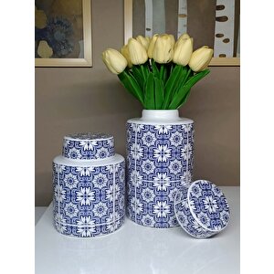 Özel El İşciliği Seramik Lüks Elegans Desenli Vazo Şah Küp Set