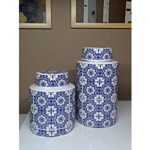 Özel El İşciliği Seramik Lüks Elegans Desenli Vazo Şah Küp Set