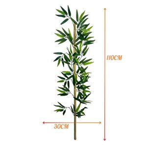 5li Set Yapay Bambu Sopası 12 Yapraklı 110cm Yapay Çiçek Bambu Duvarı Separatör Çiçeği Yapay Çiçek