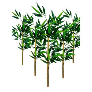 5li Set Yapay Bambu Sopası 8 Yapraklı 70cm Yapay Çiçek Bambu Duvarı Separatör Çiçeği Yapay Çiçek