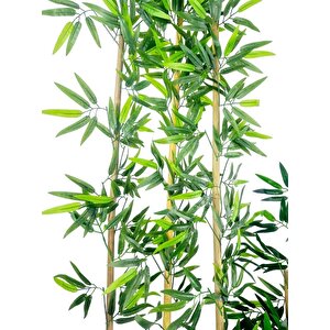 5li Set Yapay Bambu Sopası 8 Yapraklı 70cm Yapay Çiçek Bambu Duvarı Separatör Çiçeği Yapay Çiçek