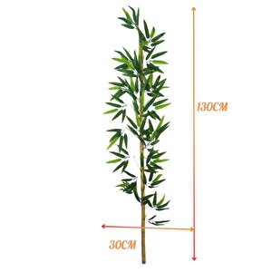 5li Set Yapay Bambu Sopası 14 Yapraklı 130cm Yapay Çiçek Bambu Duvarı Separatör Çiçeği Yapay Çiçek