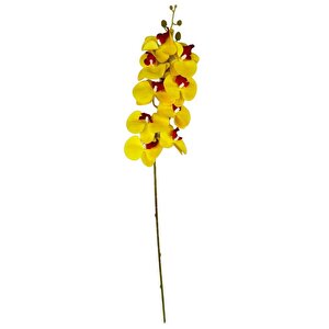Yapay Çiçek Sarı Kırmızı Islak Orkide Gerçeksi Doku Uzun Dal 90 Cm