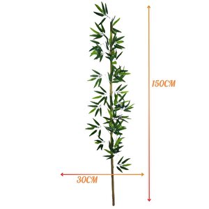 5li Set Yapay Bambu Sopası 16 Yapraklı 150cm Yapay Çiçek Bambu Duvarı Separatör Çiçeği Yapay Çiçek
