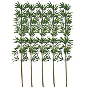 5li Set Yapay Bambu Sopası 17 Yapraklı 160cm Yapay Çiçek Bambu Duvarı Separatör Çiçeği Yapay Çiçek