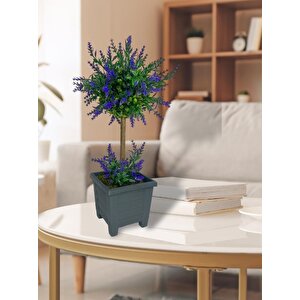 Bonsai Dekoratif Yapay Ağaç Mor Lavantalı Bonzai 48*25cm