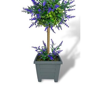 Bonsai Dekoratif Yapay Ağaç Mor Lavantalı Bonzai 48*25cm