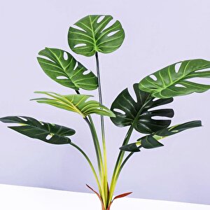 Yapay Çiçek Monstera Yaprağı Yeşil Renk 7 Başlı 7 Kafalı Yapay Yaprak