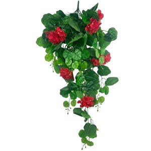 Yapay Çiçek Sarkan Sardunya 80cm Canlı Kırmızı