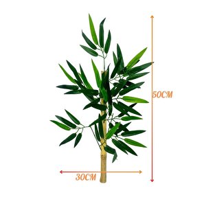5li Set Yapay Bambu Sopası 6 Yapraklı 50cm Yapay Çiçek Bambu Duvarı Separatör Çiçeği Yapay Çiçek
