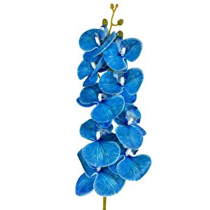 Yapay Çiçek İndigo Mavi Islak Orkide Uzun Dal 90 Cm Orkide