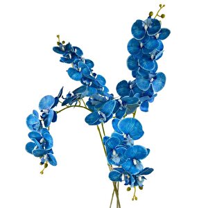 Yapay Çiçek İndigo Mavi Islak Orkide Uzun Dal 90 Cm Orkide