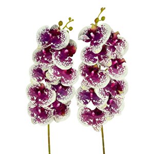 Yapay Çiçek Çilli Mor Islak Orkide Gerçeksi Doku Uzun Dal 90 Cm