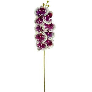 Yapay Çiçek Çilli Mor Islak Orkide Gerçeksi Doku Uzun Dal 90 Cm