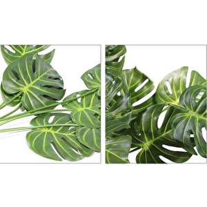 Yapay Çiçek Monstera 7 Dallı 65cm Salon Çiçeği Yapay Çiçek
