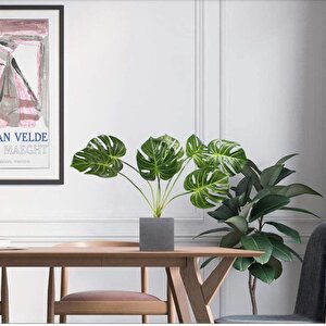 Yapay Çiçek Monstera 7 Dallı 65cm Salon Çiçeği Yapay Çiçek