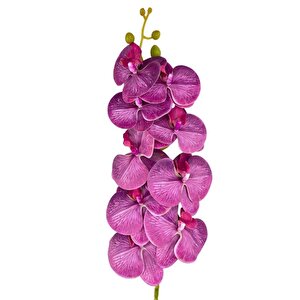 Yapay Çiçek Fuşya Damarlı Islak Orkide Uzun Dal 90 Cm Orkide