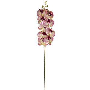 Yapay Çiçek Çilli Pembe Islak Orkide Gerçeksi Doku Uzun Dal 90 Cm