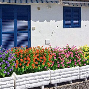 Yapay Çiçek Pembe Mineli Şimşir Dekoratif Yapay Bitki