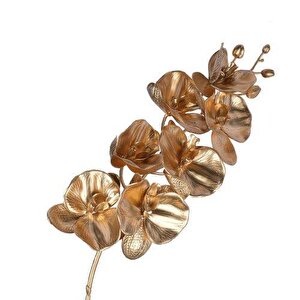 Yapay Çiçek Altın Gold Dore Rengi Orkide Uzun Dal 80 Cm Orkide