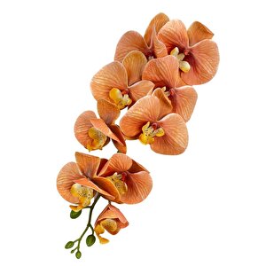 Yapay Çiçek Somon Rengi Islak Orkide Uzun Dal 90 Cm Orkide