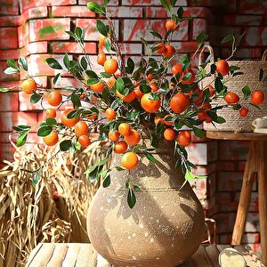 Yapay Portakal Dalı 87cm Yapay Çiçek Portakal Ağacı Dalı