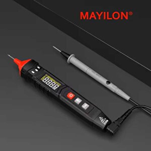 Mayilon Ht121 Kalem Tip Akıllı Multimetre Işıklı Ve Sesli Alarm Fenerli