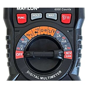 Mayilon Ht113c Dijital Profesyonel Multimetre Ekran Aydınlatmalı Auto Range 600v 10a Ac Dc
