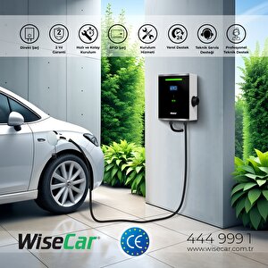 WiseCar WT3 Smart 22 Kw Duvar Tipi Elektrikli Araç Şarj İstasyonu Kablolu