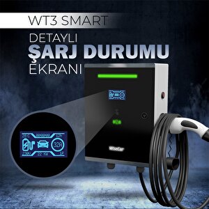 WiseCar WT3 Smart 22 Kw Duvar Tipi Elektrikli Araç Şarj İstasyonu Kablolu