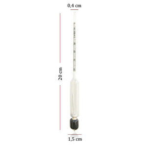 Aek-tech 3'lü Set Termometreli Alkolmetre 0-40-70-100