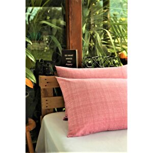 Ranforce Yan Yatış Yastık Kılıfı Pudra-40 X 120