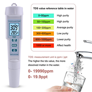 Aek-tech Ph-686 4'ü 1 Arada Ph Metre Tds Ec Ve Sıcaklık Ölçer