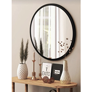 Yuvarlak Ayna 60 Cm Mat Parlak Siyah 5705