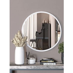 Beyaz Dekoratif Yuvarlak  45 Cm 5701