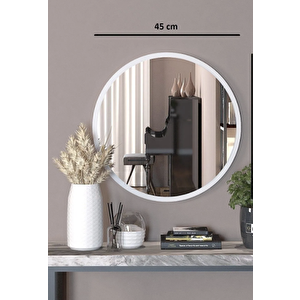 Beyaz Dekoratif Yuvarlak  45 Cm 5701
